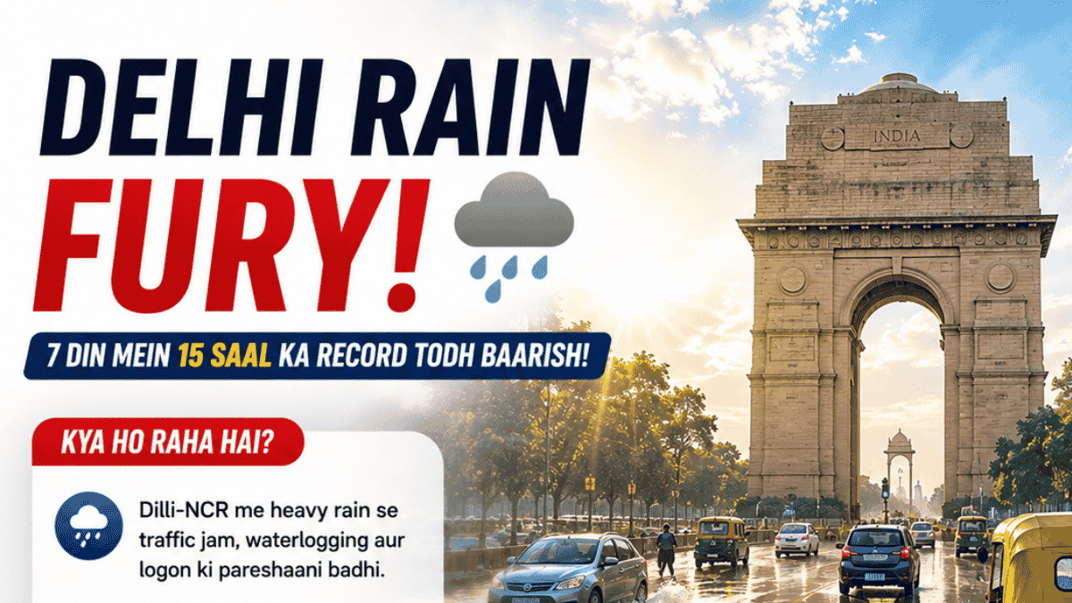 Delhi Rain Today: Heavy Monsoon Showers Put the Capital's Roads, Traffic and Drainage to the Test