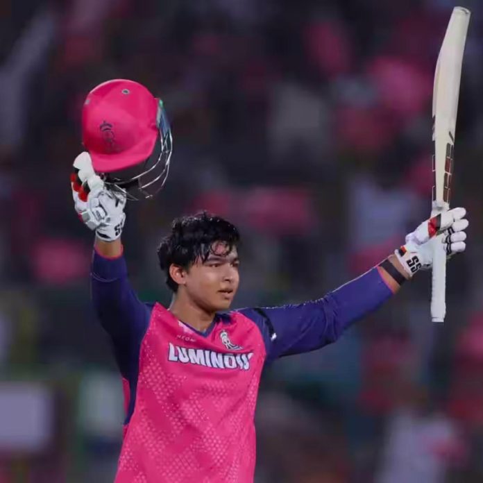 Vaibhav Suryavanshi scoring century in IPL 2025