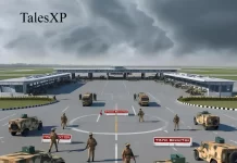 India Travel Restrictions Amid Wartime Emergency: Full Guide for Citizens and Visitors (2025) "Closed Indian airport during wartime with military patrol, travel restriction signage, and northern border zones under lockdown in 2025"